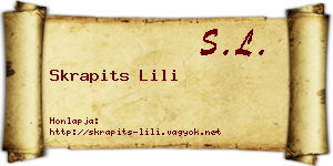 Skrapits Lili névjegykártya